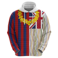 Hawaiian Tropical Plants Lei Zip Hoodie National Flag Style - Polynesian Pride
