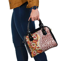 Hawaiian Plumeria Lei Shoulder Handbag Kakau Motifs and Palaka Half Style Red Color LT03 - Polynesian Pride