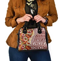 Hawaiian Plumeria Lei Shoulder Handbag Kakau Motifs and Palaka Half Style Red Color LT03 - Polynesian Pride