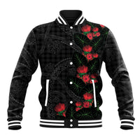 Hawaiian Kakau Art Baseball Jacket Taro Leaves with Ohia Lehua and Pakala Pattern - Polynesian Pride