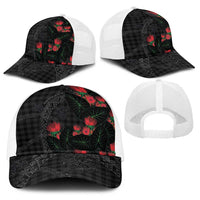 Hawaiian Kakau Art Baseball Net Cap Taro Leaves with Ohia Lehua and Pakala Pattern LT03 - Polynesian Pride