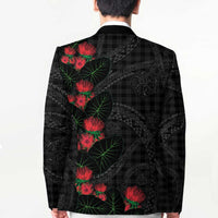 Hawaiian Kakau Art Blazer Taro Leaves with Ohia Lehua and Pakala Pattern - Polynesian Pride