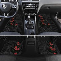 Hawaiian Kakau Art Car Mats Taro Leaves with Ohia Lehua and Pakala Pattern - Polynesian Pride