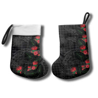 Hawaiian Kakau Art Christmas Stocking Taro Leaves with Ohia Lehua and Pakala Pattern LT03 - Polynesian Pride