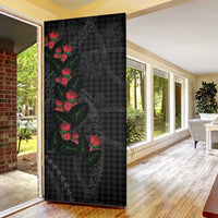 Hawaiian Kakau Art Door Cover Taro Leaves with Ohia Lehua and Pakala Pattern LT03 - Polynesian Pride