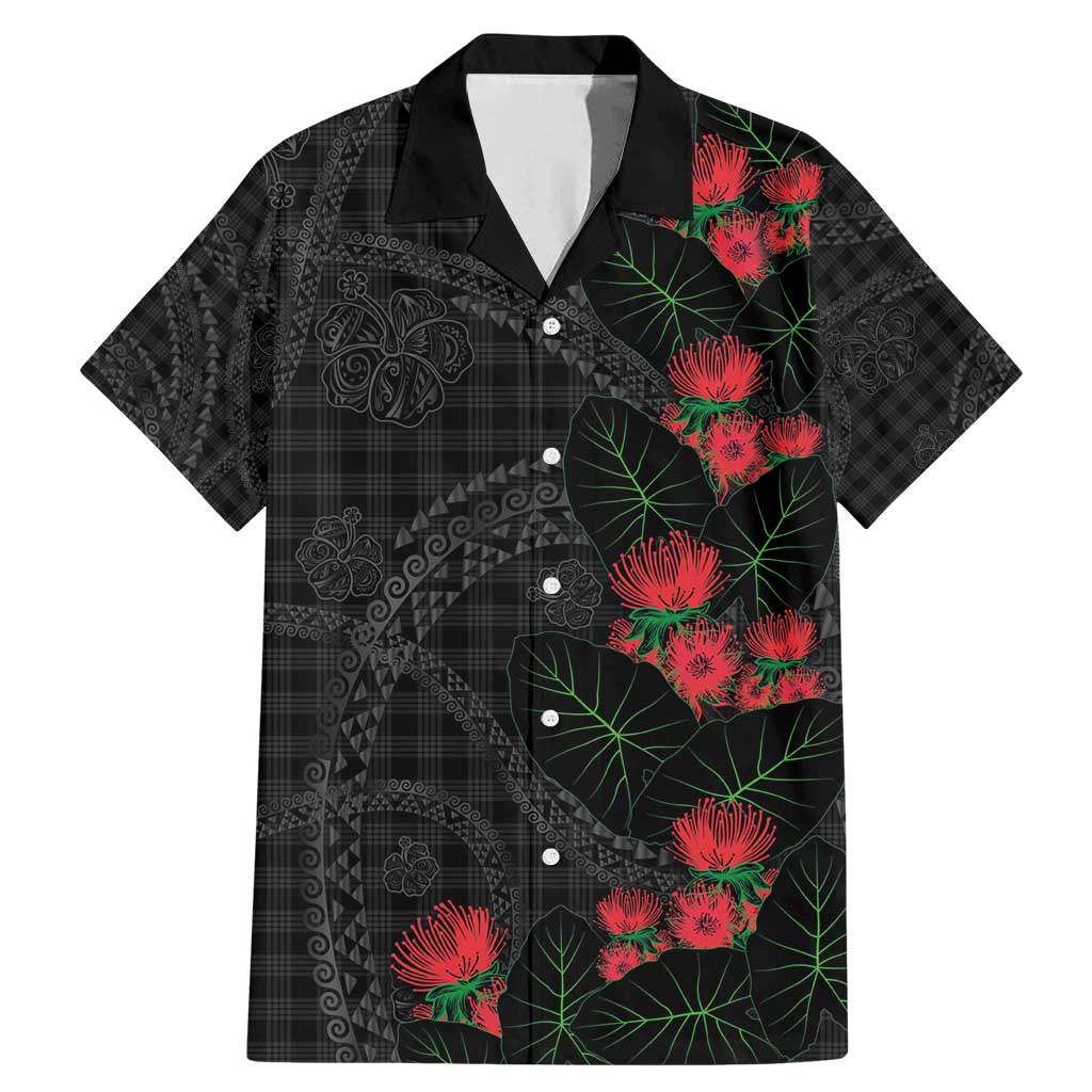 Hawaiian Kakau Art Family Matching Mermaid Dress and Hawaiian Shirt Taro Leaves with Ohia Lehua and Pakala Pattern - Polynesian Pride