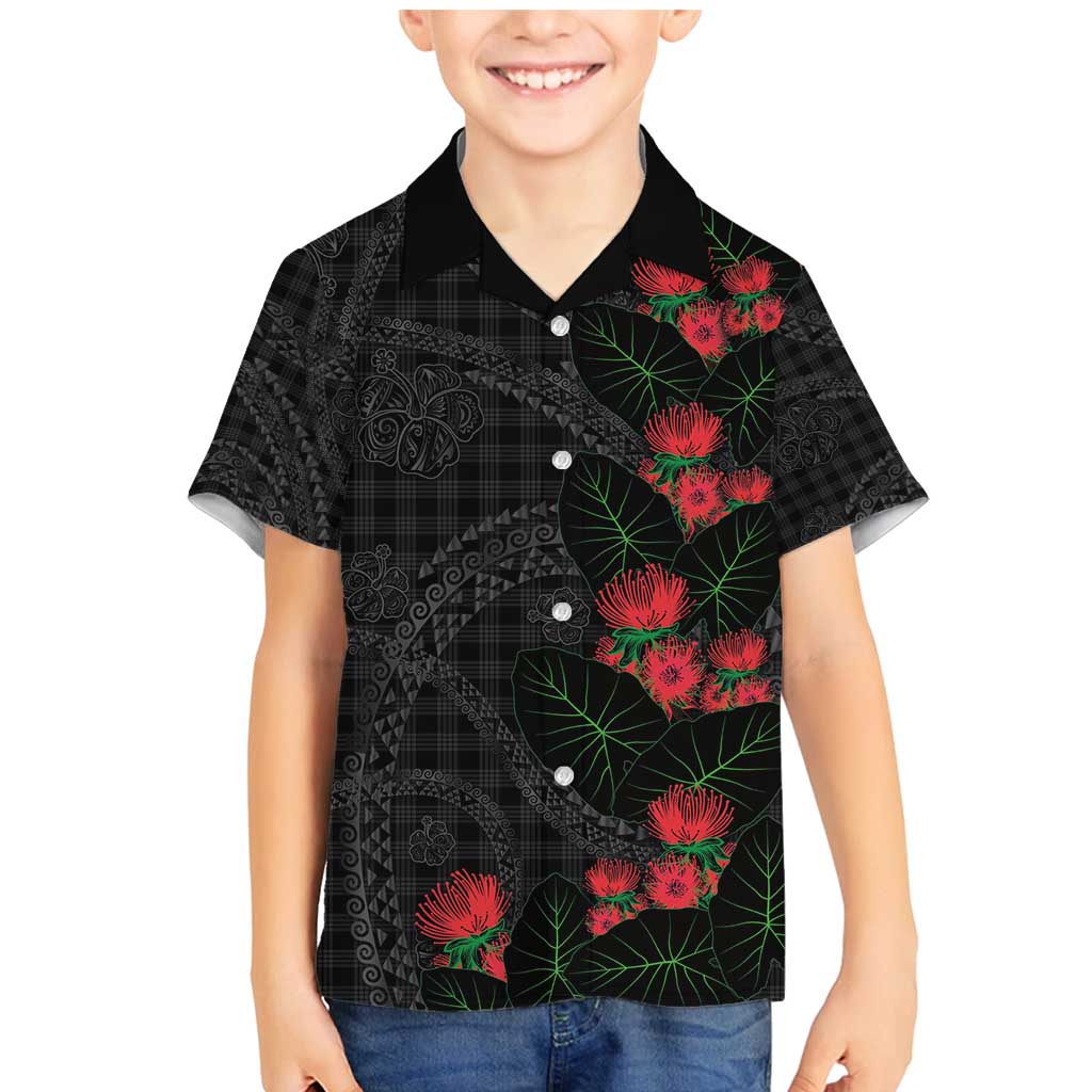 Hawaiian Kakau Art Family Matching Mermaid Dress and Hawaiian Shirt Taro Leaves with Ohia Lehua and Pakala Pattern - Polynesian Pride