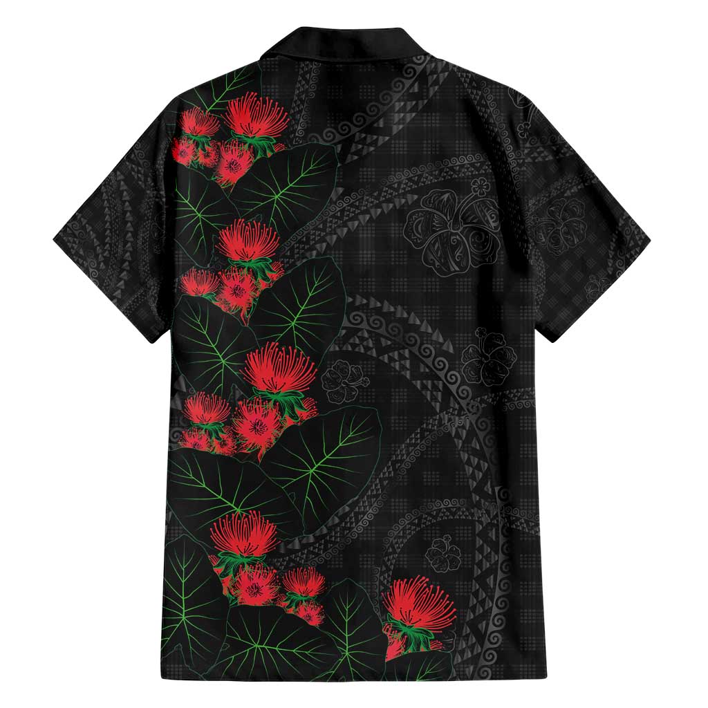 Hawaiian Kakau Art Hawaiian Shirt Taro Leaves with Ohia Lehua and Pakala Pattern - Polynesian Pride