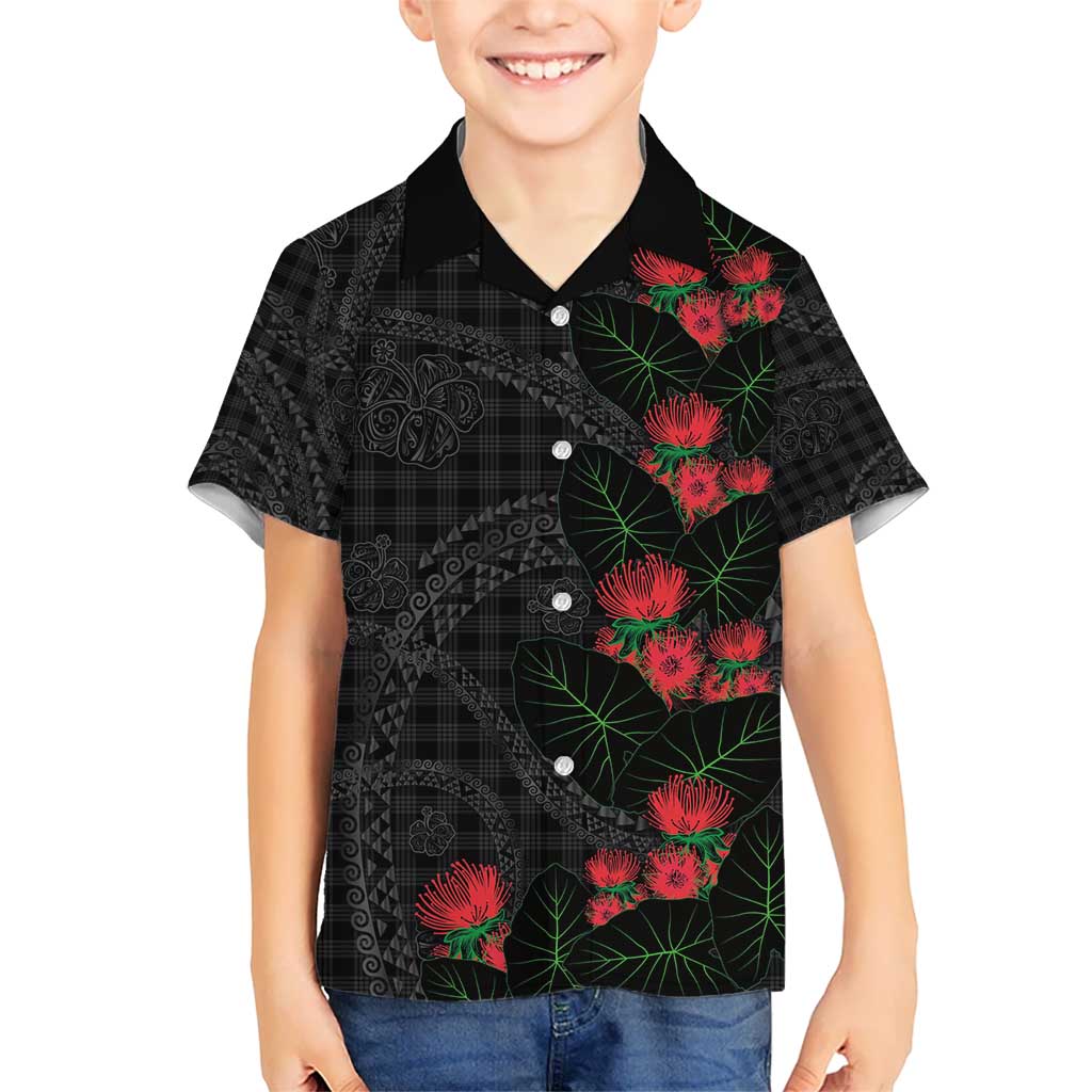 Hawaiian Kakau Art Hawaiian Shirt Taro Leaves with Ohia Lehua and Pakala Pattern - Polynesian Pride
