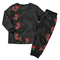 Hawaiian Kakau Art Christmas Pajama Set Taro Leaves with Ohia Lehua and Pakala Pattern - Polynesian Pride
