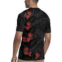 Hawaiian Kakau Art Rugby Jersey Taro Leaves with Ohia Lehua and Pakala Pattern - Polynesian Pride