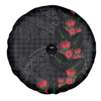 Hawaiian Kakau Art Spare Tire Cover Taro Leaves with Ohia Lehua and Pakala Pattern - Polynesian Pride