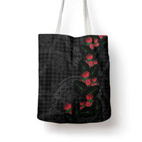 Hawaiian Kakau Art Tote Bag Taro Leaves with Ohia Lehua and Pakala Pattern - Polynesian Pride