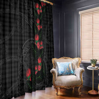 Hawaiian Kakau Art Window Curtain Taro Leaves with Ohia Lehua and Pakala Pattern - Polynesian Pride