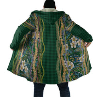 Hawaiian Art Flower Tribal with Lei Cloak Palaka Pattern Green Color LT03 - Polynesian Pride
