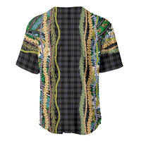 Hawaiian Art Flower Tribal with Lei Baseball Jersey Palaka Pattern Black Color LT03 - Polynesian Pride