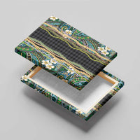 Hawaiian Art Flower Tribal with Lei Canvas Wall Art Palaka Pattern Black Color LT03 - Polynesian Pride