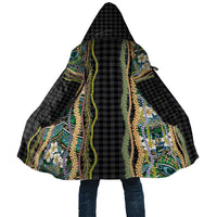 Hawaiian Art Flower Tribal with Lei Cloak Palaka Pattern Black Color LT03 Unisex Black - Polynesian Pride
