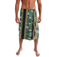 Hawaiian Art Flower Tribal with Lei Lavalava Palaka Pattern Black Color LT03 Black - Polynesian Pride