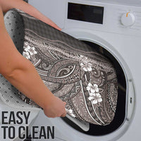 Hawaiian Art Flower Tribal with Lei Bathroom Set Palaka Pattern Grayscale - Polynesian Pride