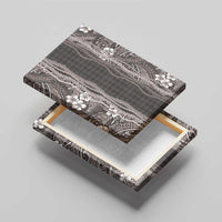 Hawaiian Art Flower Tribal with Lei Canvas Wall Art Palaka Pattern Grayscale LT03 - Polynesian Pride