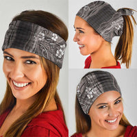 Hawaiian Art Flower Tribal with Lei Neck Gaiter Palaka Pattern Grayscale LT03 - Polynesian Pride