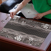 Hawaiian Art Flower Tribal with Lei Puzzle Palaka Pattern Grayscale LT03 - Polynesian Pride