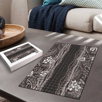 Hawaiian Art Flower Tribal with Lei Puzzle Palaka Pattern Grayscale LT03 - Polynesian Pride