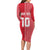 Custom Tahiti Football-Iron Warriors Family Matching Long Sleeve Bodycon Dress and Hawaiian Shirt