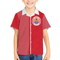 Custom Tahiti Football-Iron Warriors Family Matching Long Sleeve Bodycon Dress and Hawaiian Shirt