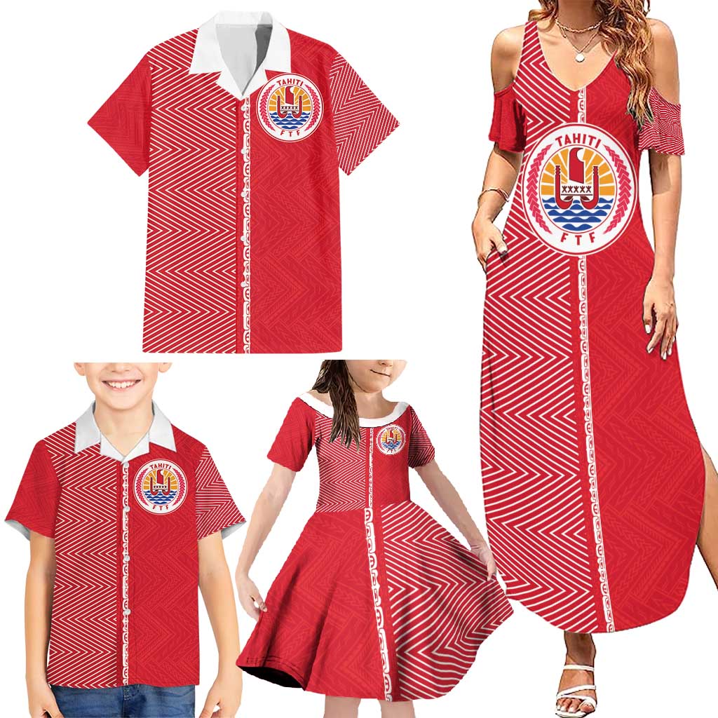 Custom Tahiti Football-Iron Warriors Family Matching Summer Maxi Dress and Hawaiian Shirt