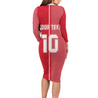 Custom Tahiti Football-Iron Warriors Long Sleeve Bodycon Dress