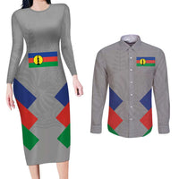 Custom New Caledonia-The Kagus Couples Matching Long Sleeve Bodycon Dress and Long Sleeve Button Shirt