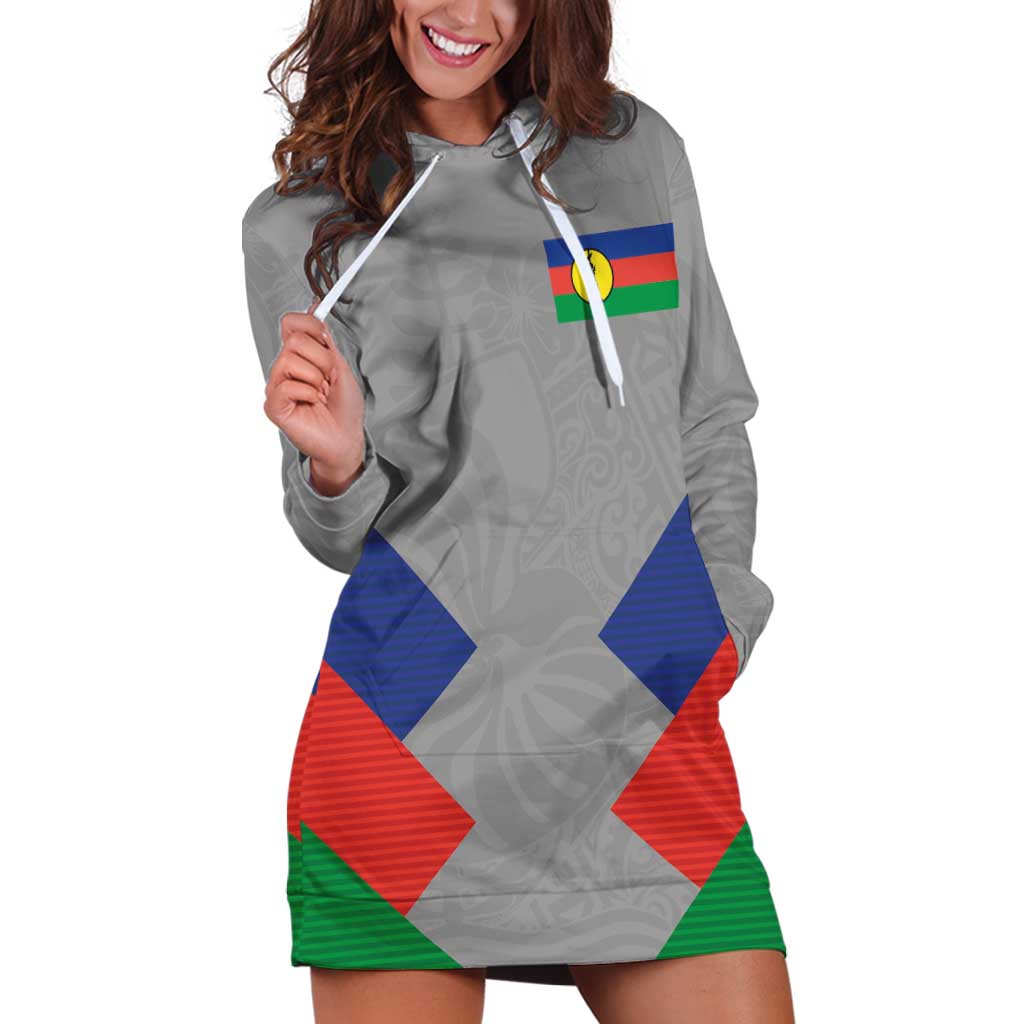 Custom New Caledonia-The Kagus Hoodie Dress