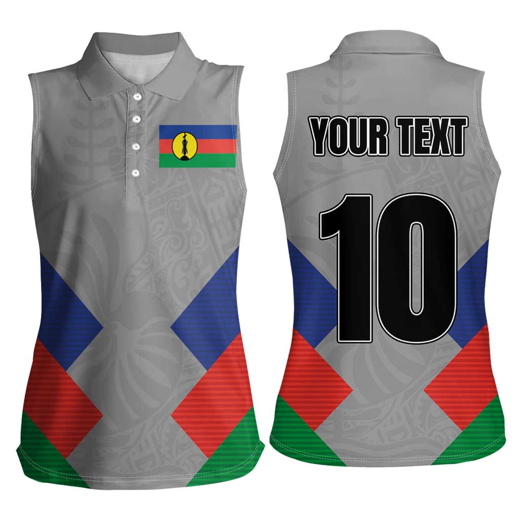 Custom New Caledonia-The Kagus Women Sleeveless Polo Shirt