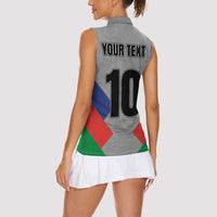 Custom New Caledonia-The Kagus Women Sleeveless Polo Shirt