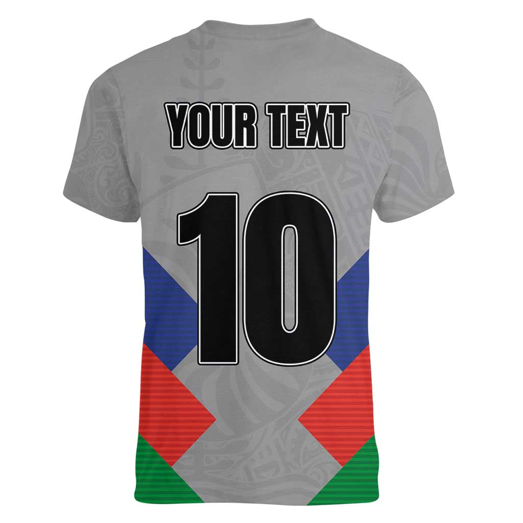 Custom New Caledonia-The Kagus Women V-Neck T-Shirt