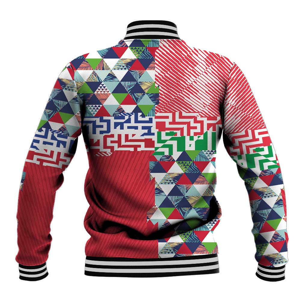 Hawaiian Floral Kakau Tropical Leaves-Sporty Style Baseball Jacket LT03 - Polynesian Pride