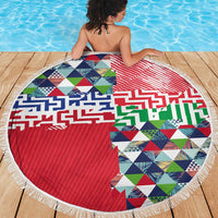 Hawaiian Floral Kakau Tropical Leaves-Sporty Style Beach Blanket LT03 - Polynesian Pride