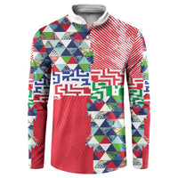 Hawaiian Floral Kakau Tropical Leaves-Sporty Style Button Sweatshirt LT03 Art - Polynesian Pride