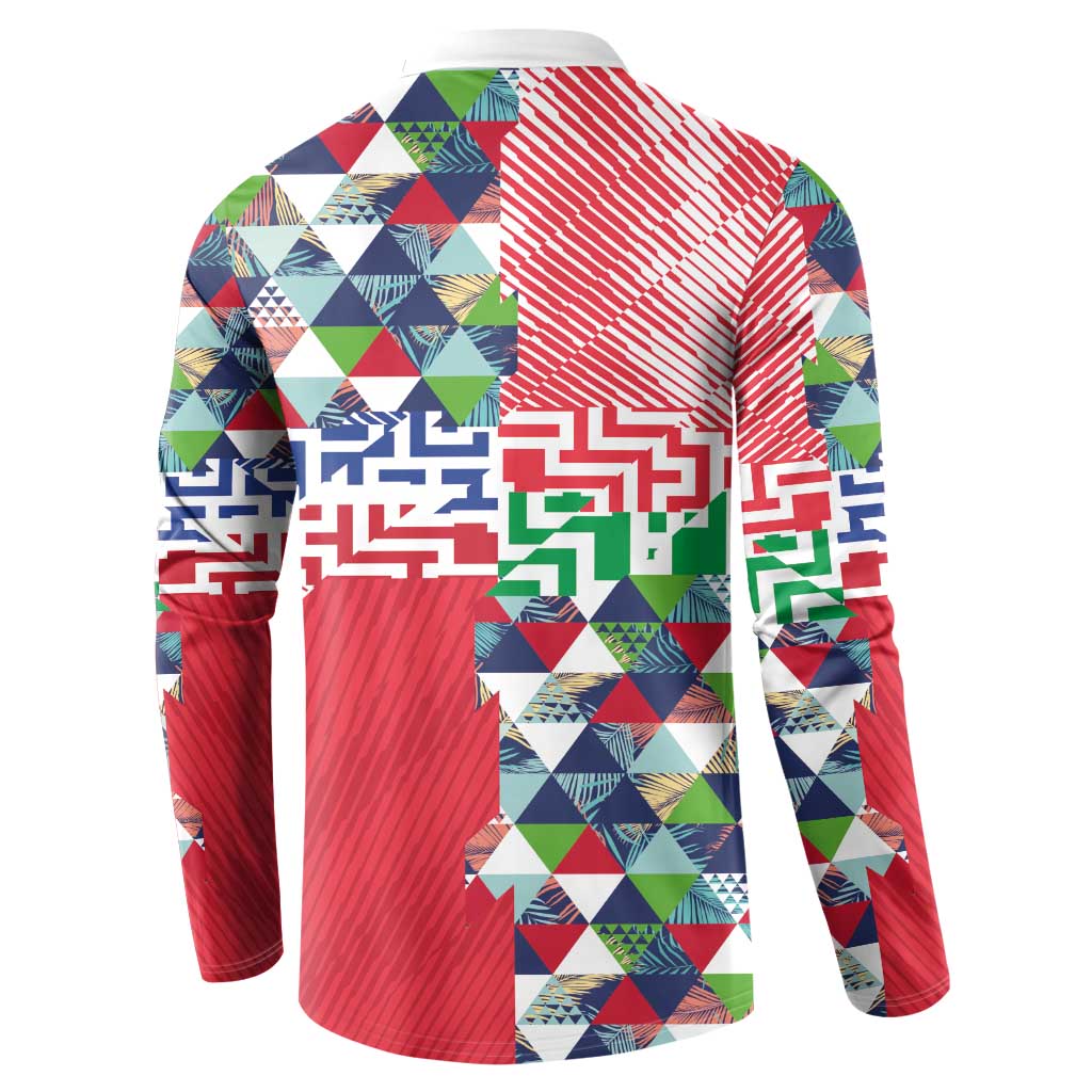 Hawaiian Floral Kakau Tropical Leaves-Sporty Style Button Sweatshirt LT03 - Polynesian Pride