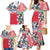 Hawaiian Floral Kakau Tropical Leaves-Sporty Style Family Matching Mermaid Dress and Hawaiian Shirt