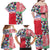 Hawaiian Floral Kakau Tropical Leaves-Sporty Style Family Matching Off Shoulder Maxi Dress and Hawaiian Shirt