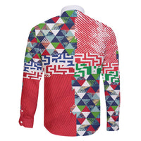 Hawaiian Floral Kakau Tropical Leaves-Sporty Style Family Matching Puletasi and Hawaiian Shirt