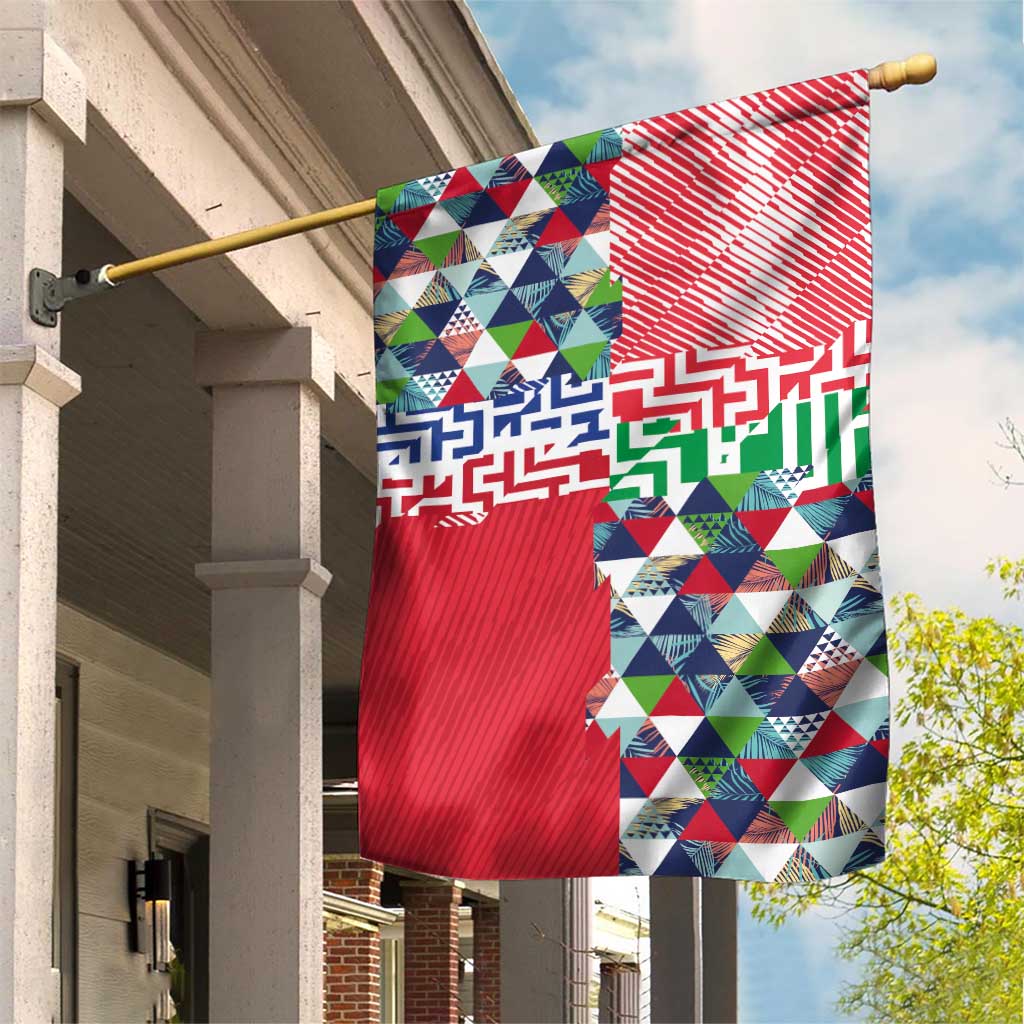 Hawaiian Floral Kakau Tropical Leaves-Sporty Style Garden Flag LT03 House Flag Art - Polynesian Pride