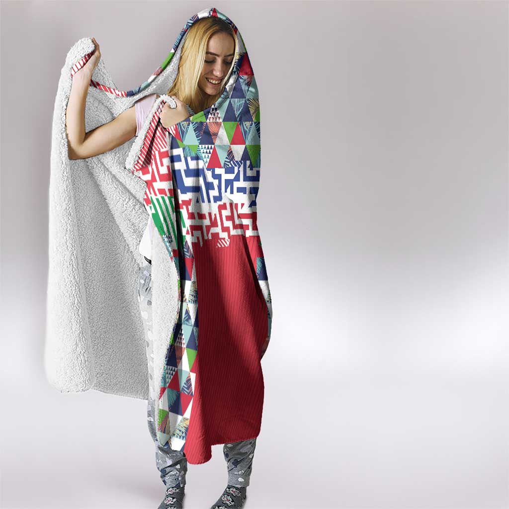 Hawaiian Floral Kakau Tropical Leaves-Sporty Style Hooded Blanket LT03 - Polynesian Pride
