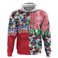 Hawaiian Floral Kakau Tropical Leaves-Sporty Style Hoodie