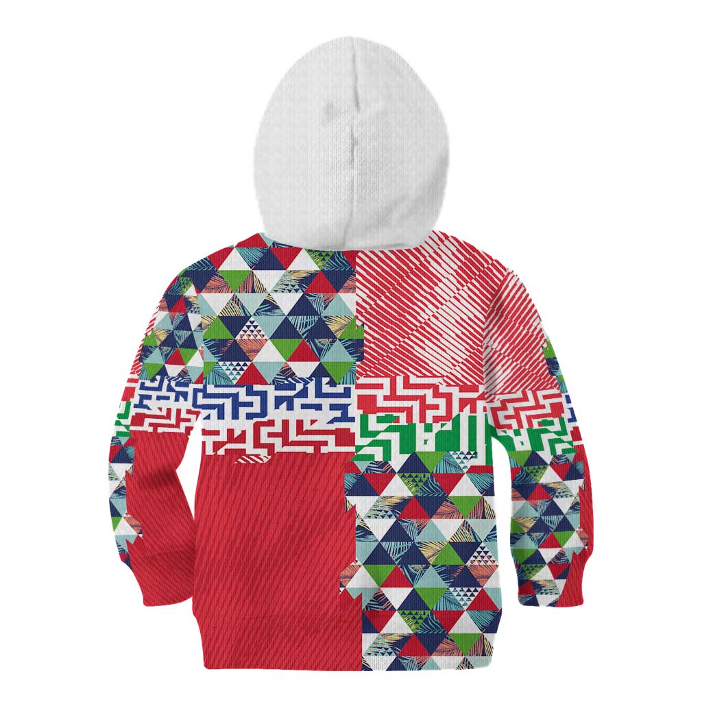 Hawaiian Floral Kakau Tropical Leaves-Sporty Style Kid Hoodie