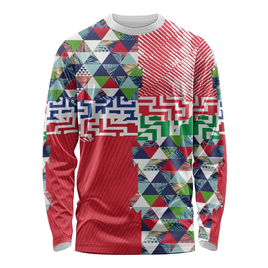 Hawaiian Floral Kakau Tropical Leaves-Sporty Style Long Sleeve Shirt LT03 Unisex Art - Polynesian Pride