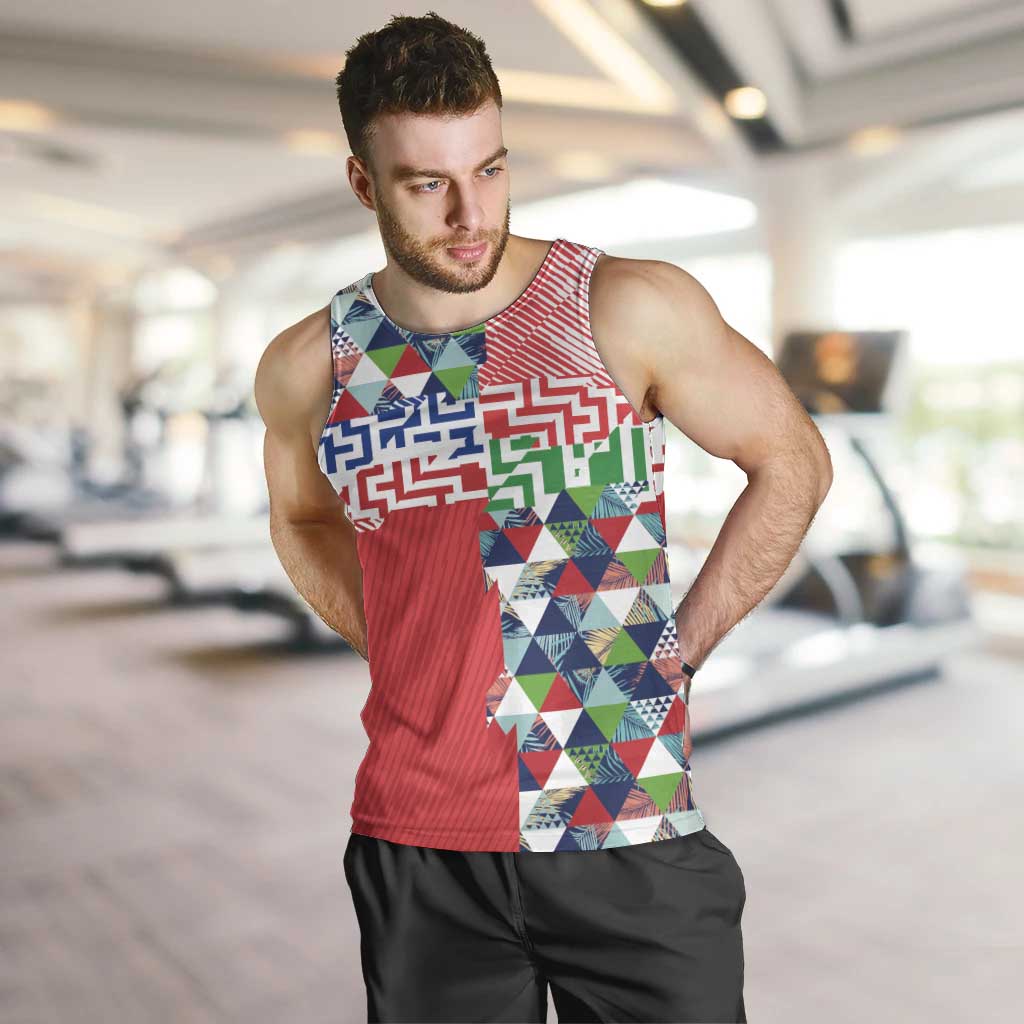 Hawaiian Floral Kakau Tropical Leaves-Sporty Style Men Tank Top LT03 Art - Polynesian Pride